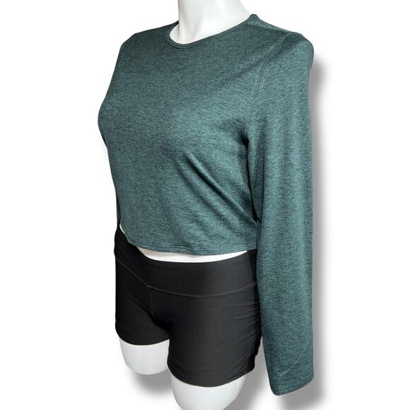 Girlfriend Collective Womens Athletic Crop Top Long Sleeve Pullover Green XXL - Picture 5 of 6
